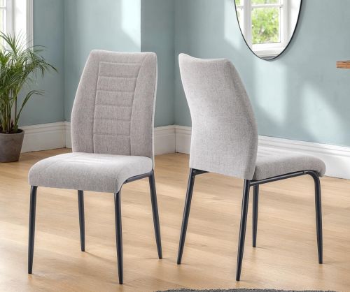 Seconique Furniture Chilton Grey Fabric Dining Chairs (Box of 4)