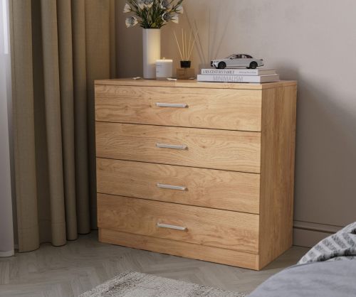 Seconique Furniture Dakota Oak 4 Drawer Chest