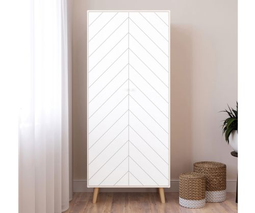  Seconique Furniture Denver Dixie Dusty Grey and White 2 Door Wardrobe