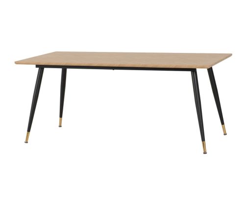 Seconique Furniture Hamilton Medium Oak Effect and Black Dining Table 