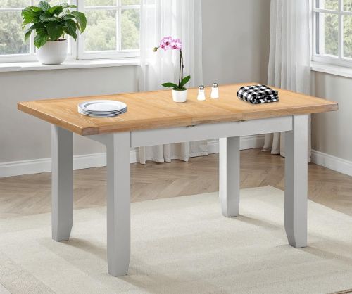 Seconique Furniture Windsor Pebble Grey and Oak Extending Dining Table
