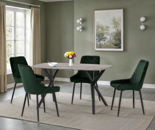  Seconique Furniture Athens Rectangular Dining Set with Avery Chairs