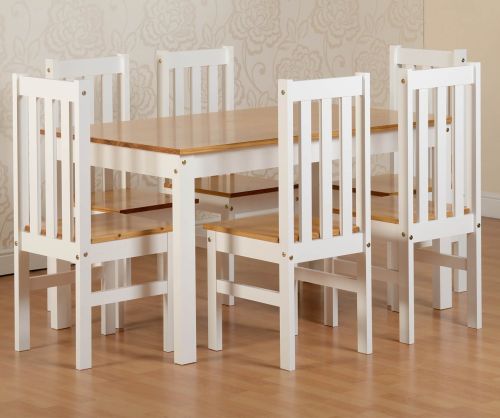 Seconique Ludlow White and Oak Large Dining Set