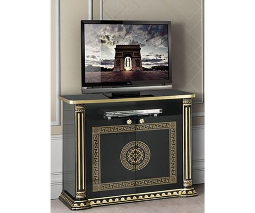 H2O Design Aurora Black and Gold Italian TV Unit