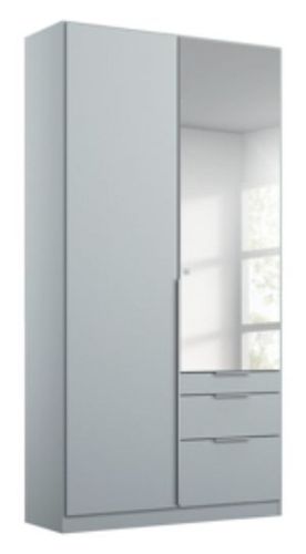 Rauch Alabama Alpine White 2 Door 1 Mirror Combi Wardrobe with 3 Drawers