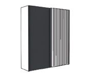 Wiemann Denver Graphite Finish Sliding Door Wardrobe with Carcase Decking