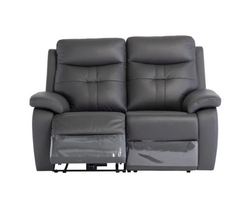 World Furniture Sophia Charcoal Leather Electric Recliner 2 Seater Sofa