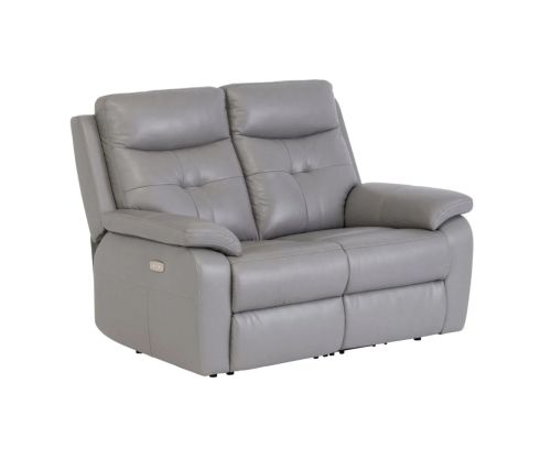 World Furniture Sophia Grey Leather Electric Recliner 2 Seater Sofa
