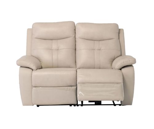 World Furniture Sophia Lightstone Leather Electric Recliner 2 Seater Sofa