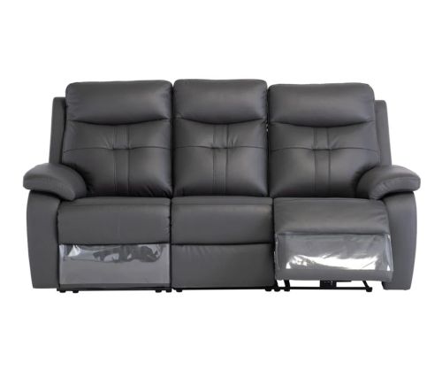 World Furniture Sophia Charcoal Leather Electric Recliner 3 Seater Sofa