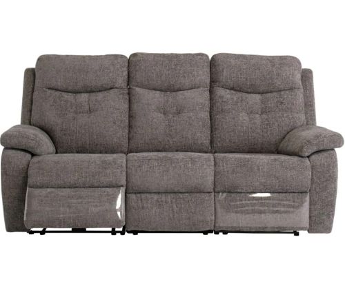 World Furniture Sophia Graphite Chanel Fabric Electric Recliner 3 Seater Sofa