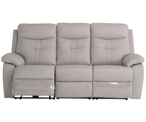 World Furniture Sophia Lightgrey Leather Electric Recliner 3 Seater Sofa