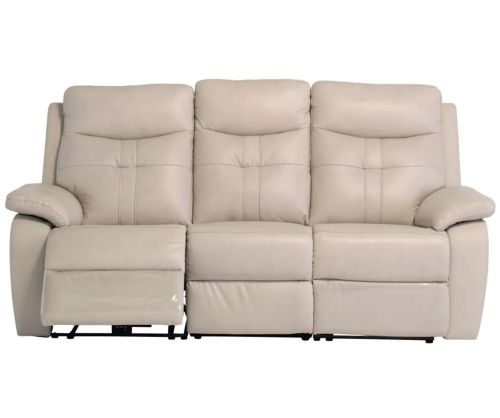 World Furniture Sophia Lightstone Leather Electric Recliner 3 Seater Sofa