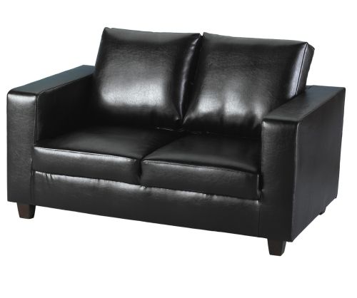 Seconique Tempo Black PU 2 Seater Sofa in a Box