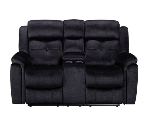 Texas Charcoal Fabric 2 Seater Sofa with Console Unit