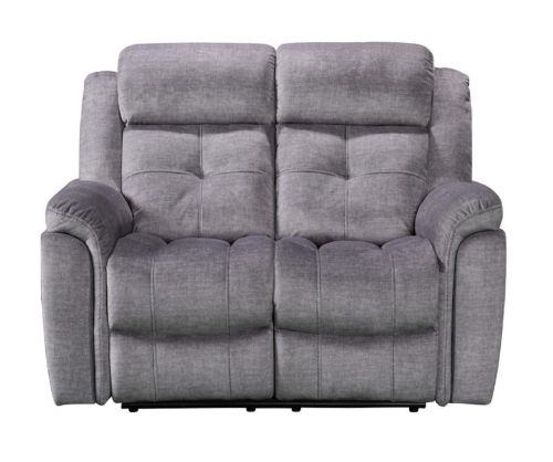 Texas Silver Fabric 2 Seater Sofa with Console Unit
