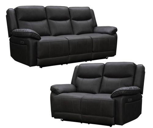 Torino Pewter Grey Fabric Recliner 3+2 Sofa Set