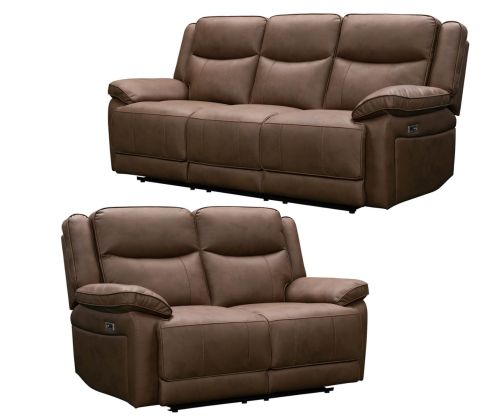Torino Chestnut Fabric Recliner 3+2 Sofa Set