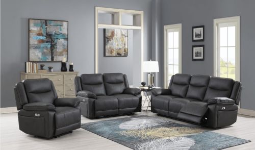Torino Pewter Grey Fabric Recliner 3+2+1 Sofa Set