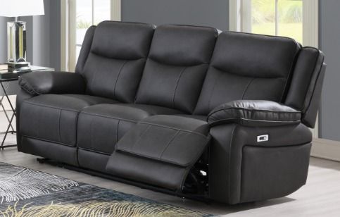 Torino Pewter Grey Fabric Recliner 3 Seater Sofa