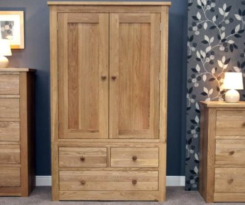 Homestyle GB Torino Oak Gents 2 Door Combi Wardrobe