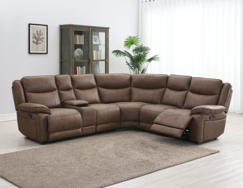 Torino Chestnut Fabric Recliner Corner Sofa