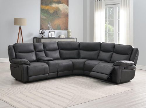 Torino Pewter Grey Fabric Recliner Corner Sofa
