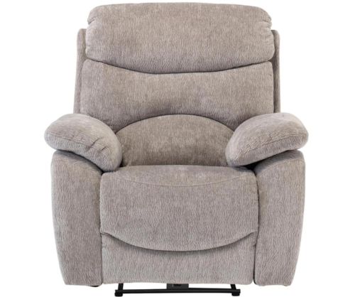 World Furniture Tuscany Light Grey Fabric Electric Recliner Chair
