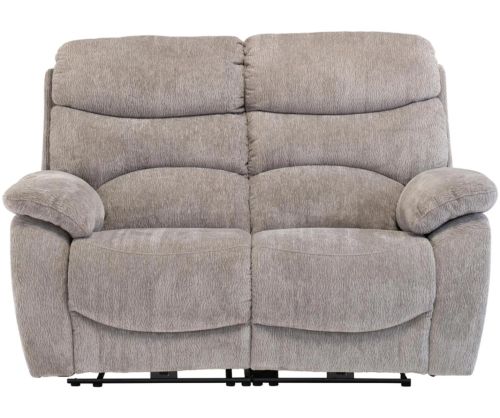 World Furniture Tuscany Light Grey Fabric Electric Recliner 2 Seater Sofa
