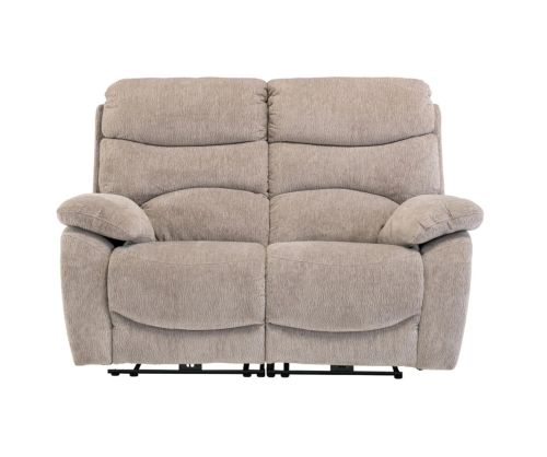 World Furniture Tuscany Mink Fabric Electric Recliner 2 Seater Sofa