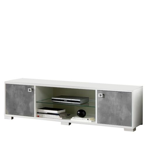 Ben Company Stella White and Grey Finish Italian Plasma TV Cabinet