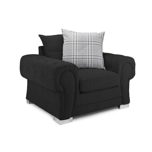Dukes Scatterback Black Fabric Armchair