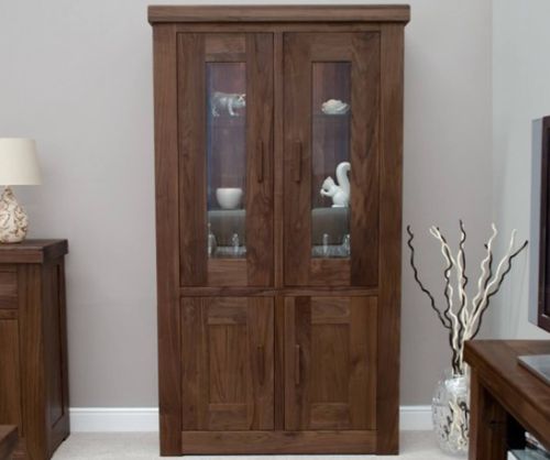 Homestyle GB Walnut 2 Glass Door Display Cabinet