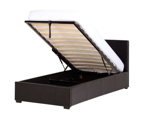 Seconique Waverley Black Faux Leather Ottoman Storage Bed