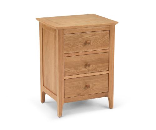 Heritance Corbet Oak 3 Drawer Bedside