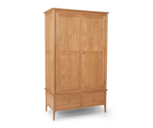 Heritance Corbet Oak Double Wardrobe with Drawer