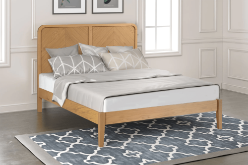Flintshire Furniture Whelston Herringbone Oak Bed Frame