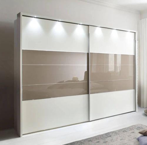 Wiemann Arco White Carcase with Nordic Oak Front 2 Door Sliding Wardrobe-W300cm