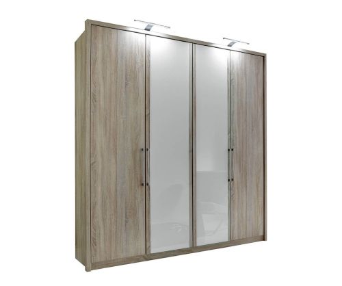 Wiemann Berlin 4 Door Wardrobe in White Glass - W 200cm