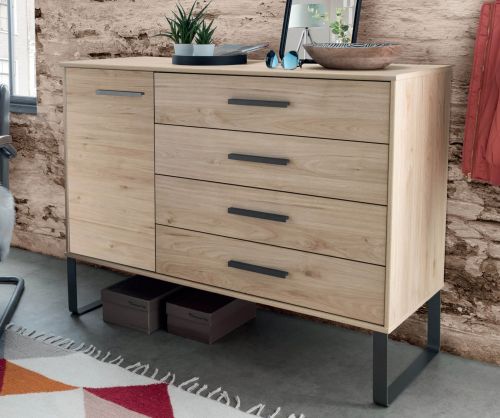 Wiemann Brussels 4 Drawer Chest with Black Sliding Feet - H 70cm