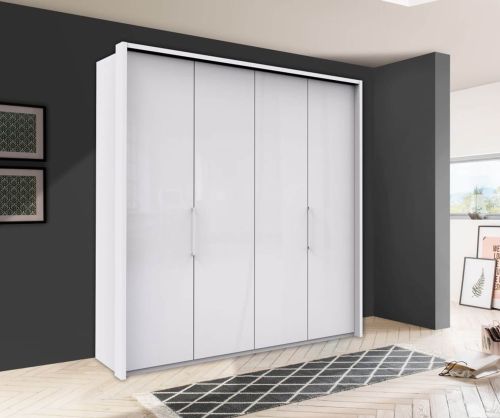 Wiemann Kansas 4 Door Wardrobe with White Glass Front - W 200cm