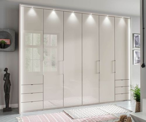 Wiemann Kansas 6 Door Wardrobe with Champagne Glass Front - W 300cm
