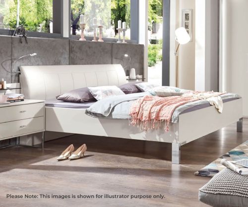 Wiemann Kansas Bed Frame Champagne Faux Leather Cushion Headboard - 150cm x 200cm