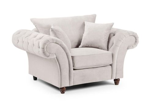 Mossley Fullback Stone Fabric Armchair