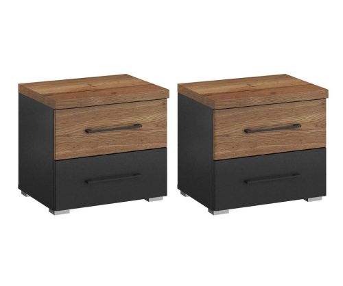 Rauch Winnipeg Alpine White 2 Drawer Bedside Table in Pair