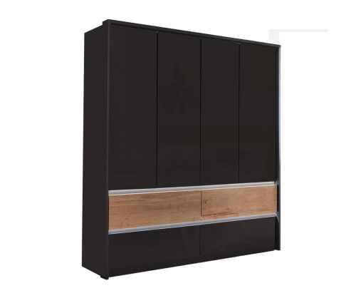 Rauch Winnipeg Metallic Grey 5 Door 6 Drawer Combi Wardrobe