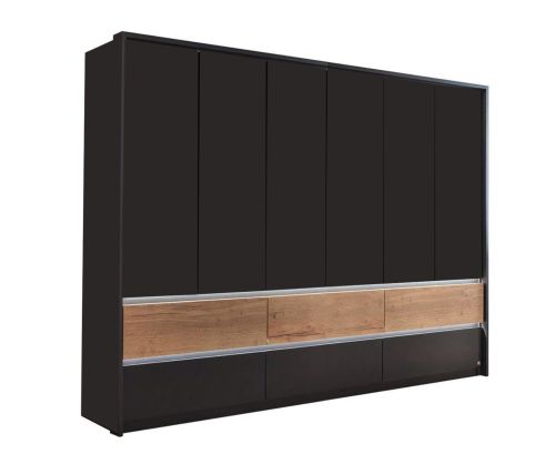 Rauch Winnipeg Metallic Grey 6 Door 6 Drawer Combi Wardrobe