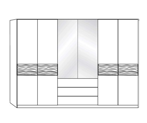 Wiemann Amalfi Combi Wardrobe with Cross Trims in Structure Nature
