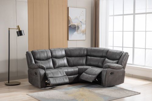 Paris Charcoal Fabric 2 Corner 2 Wedge Sofa with Arms