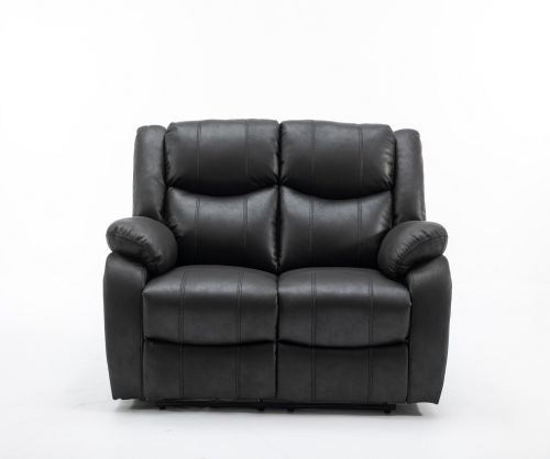 Paris Black Fabric 2 Seater Sofa